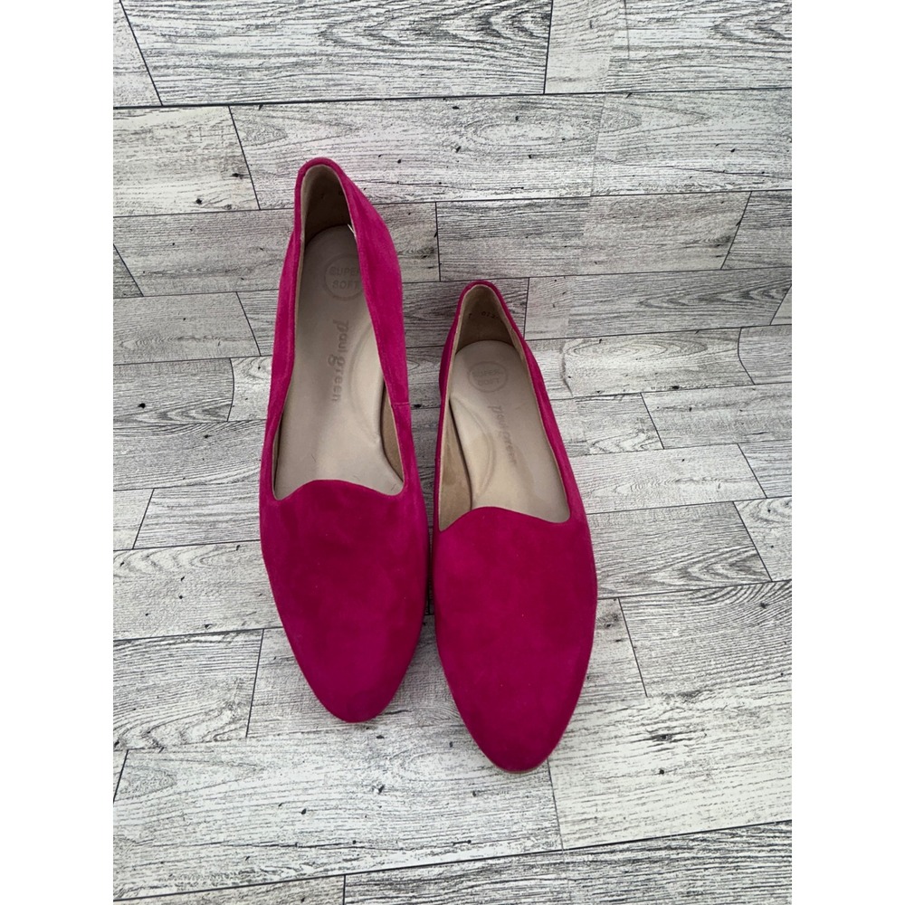 Paul Green Suede Pointed Toe Flats Fuchsia Pink Women Size UK 7 US 9 Austria